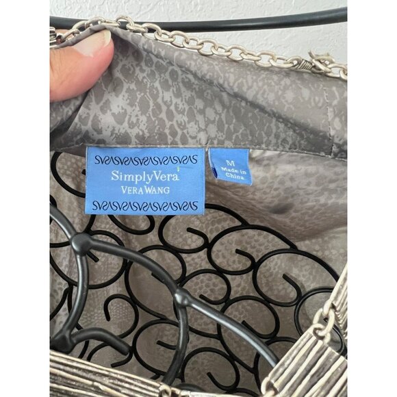 Simply Vera Vera Wang M Animal Print Jacket Gray - Picture 6 of 14